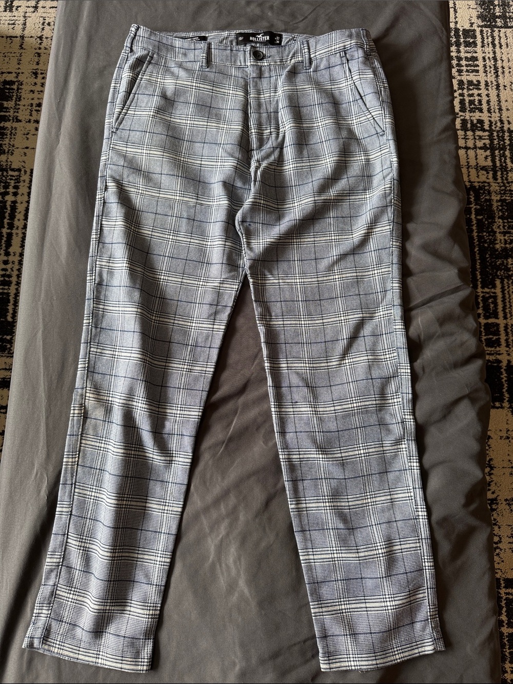 Hollister Gray Plaid Chinos